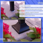 Deck Post Base Cover – Durable, Snap-Together Shoe Base Instantly Transforms Hand & Stair Rail Feet – Porch, Stair & Deck Base Brackets Covers – UV-Resistant ABS Plastic (Black)