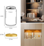 Yiliaw Rechargeable Puck Lights with Remote, 3 Pack Magnetic Under Cabinet Lighting, 1500mAh Battery Operated LED Tap Lights with Dimmer & Timmer for Kitchen, Closet, Shelf - 3 Color Temps, Gold