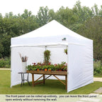 Eurmax USA 10'x10' Pop-up Canopy Tent Commercial Instant Canopies with 4 Removable Zipper End Side Walls and Roller Bag, Bonus 4 SandBags(White)