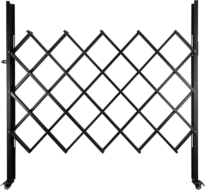 65.35"/W X 59.05" Folding Security Gate,U-Shape Single Folding Door Gate,Flexible Expanding Security Gate with 360° Wheels,Mobile Barricade Safety Barrier