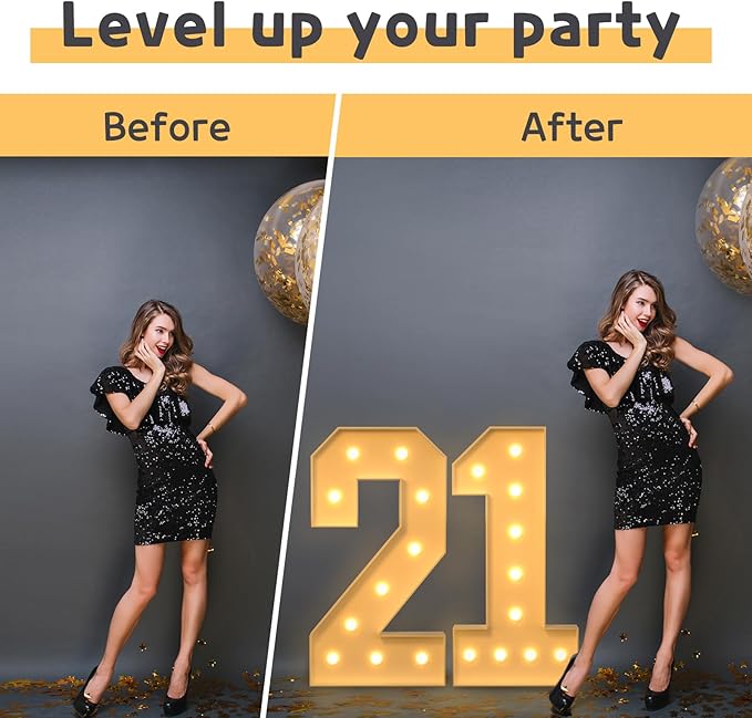 imprsv 4FT Marquee Numbers,DIY Light Up Numbers for 50th Birthday Decorations, Party Party Decorations,Anniversary Party Decor,Mosaic Number for Balloons Number 5,Pre-Cut Foam Board Kit