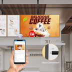 75 Inch 4K UHD 500nits Wall Mount Digital Signage Slim Fit Frameless Commercial Display LCD Monitor Advertising Screen 4-64GB Android 11.0 with HDMI in