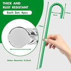 Eurmax USA Trampolines Stakes Heavy Duty Ground Stakes Canopy Parts Wind Stake with Rope 12 Inch Heavy Duty Stake Safety Ground Anchor Galvanized Steel J Shaped, Pack of 4(Green)
