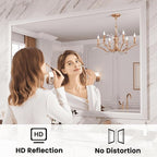 Amorho Bathroom Mirror, 55x40 Inch White Framed Bathroom Mirrors for Over Sink, Wall-Mounted Mirrors for Bedroom, Living Room, Entryway(Horizontal/Vertical).