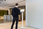 Thin Floor Stand - CTA Tall Standing 360 Degree Kiosk Display Tablet Holder - Charger Access & Lock for iPad mini A17 Pro & 1/2/3/4/5/6 - Samsung Tab A 8″