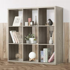 Fencer Wire 13-Inch Cube Storage Organizer Shelf, with Extra Thick Exterior Edge, Room Open Storage Shelf Divider, Bookcase, 6-Cube / 8-Cube / 9-Cube, Colors Available in Rustic Grey Oak and White