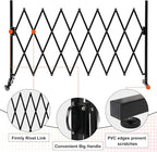 SMONTER Expandable Barricade Gate, 82" Metal Safety Barrier Gate with Casters, Accordion Garden Yard Fence Portable Dog Gates with Latch Indoor Outdoor