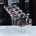 MOOCA 3 Pcs Set, Premium Acrylic Eyeglass Holder Stand, Sunglasses Orgaznizer, Sunglass Holder, Eyeglass Display, Eyewear Rack, Glass Display, 8 in H