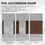 61"-72" x 80" Accordion Doors Interior - Three Installation Options, Vinyl PVC Bifold Accordion Closet Doors, Includes Door & Mounting Hardware, Handle, Temporary Folding Door for Doorway, Walnut