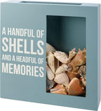 Primitives by Kathy Seashell Holder - Coastal Decor, Glass Display, Treasure Chest, Room and Bedroom Decor