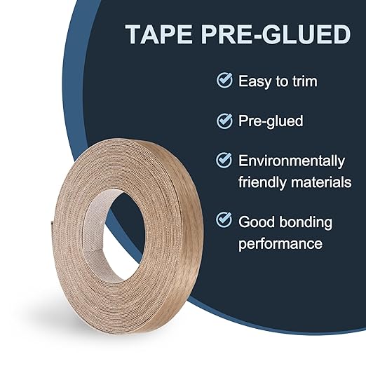 PATIKIL Walnut Edge Banding, 1 in x 49.2 ft Wood Veneer Tape, Pre-glued Flexible