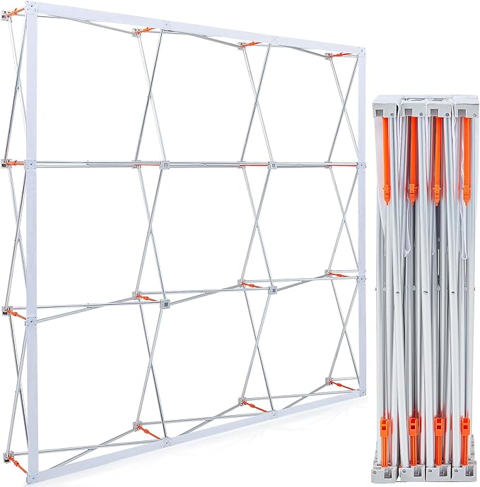 7.38 x 7.38 ft Portable Pop up Display Stand Trade Show Backdrop Tension Booth Collapsible Trade Show Booth for Exhibit, Conference, Weddings, Party, Collapsible Space Truss (Frame Only)