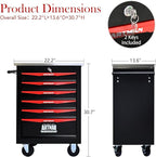 6-Drawer Heavy-Duty Rolling Steel Tool Cart with Handle&Wheels, Metal Storage Organizer Cabinet, Tool Chest for Efficient Tool Storage in Garage, Warehouse, Workshop, Repair Shop, Black&RED