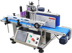 TECHTONGDA Automatic Round Bottle Labeling Machine with Conveyor Bottle Diameter 1.57-3.9inch for Paper Label Gold Label Silver Label Transparent Label