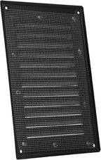 Vent Systems - 5 x 7 Inch (Inner) Black Metal Rectangular Soffit Air Vent Grille Cover, Register Vent Deflector Louver Built-in Mesh HVAC for Bathroom Home Office Kitchen 6.5" x 9" (Outer)