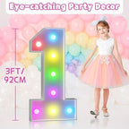 Marquee Numbers 18th Birthday Decoration: Colorful 3FT Large Light Up 18 Year Old Birthday Decorations Anniversary Backdrop Cardboard Sign 18 Colors Number 18 Mosaic Balloon Frame