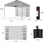 Best Choice Products 10x10ft Easy Pop Up Canopy w/Side Wall, 10 Pockets, Portable Carrying Case, 1-Button Setup, 4 Weight Bags - Silver