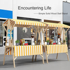 Outdoor Vendor Cart Foldable, Vending Stand Kiosk Display Trolley with Canopy, Selling Food Booth Concession Shelf, for Market Street Food & Events(Red,150cm/59in)