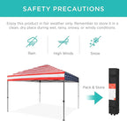 Best Choice Products 10x10ft 1-Person Setup Pop Up Canopy Tent Instant Portable Shelter w/ 1-Button Push, Case, 4 Weight Bags - American Flag