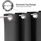 ChrisDowa Blackout Curtains 36 Inches Long for Living Room, Grommet Thermal Insulated Room Darkening Curtains for Bedroom (1 Panel Set, Dark Grey,52W x 36L)