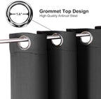 ChrisDowa Grommet Blackout Curtains for Bedroom - Thermal Insulated Room Darkening Curtains for Living Room (1 Panel Set, Dark Grey,42W x 63L)