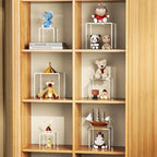 NIUBEE Acrylic Display Risers Stand 2 Sets,3 Steps Clear Riser Shelf Showcase for Amiibo Funko POP Figures -3"x3"x5"
