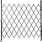 Single Folding Security Gate 7.22'Hx6.56'W Iron Accordion Security Gate Flexible Expanding Security Gate 360° Rolling Barricade Scissor Door with Padlock for Entry Security, Garage, Warehouse
