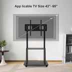 Smart Board Stand with Wheels,Height Adjustable Mobile Rolling Stand for Classroom & Office, Holds up to 300lbs, Whiteboard Portable Cart on Wheels (for 43-65 Inch Smart Board)