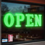 40"x14" Large LED Open Signs for Business Super Bright Unique Design Green Open Sign with Hanging Installation for Window Stores Bar Hotel Retail Shops Salon Restaurant Office