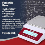 Fristaden Lab Digital Balance - USA Company - 1000g Capacity with Genuine 0.01g Precision, Analytical Scale Ideal for Scientific Research, Home Labs & Academic Use