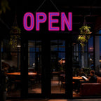 LED Open Sign for Business, exTopGoal 30"x10" Large Ultra Bright Open Signs with Remote Control, Dimmable Window Sign for Store Shop Storefront - Red&Blue
