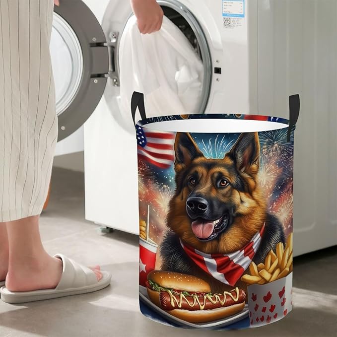 German Shepherd Food Laundry Basket Foldable Laundry Baskets With Handles for Bedroom Bathroom Toys Decorative Basket