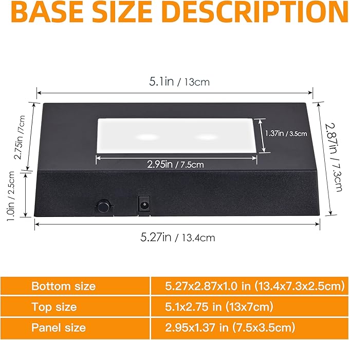 EUSTUMA LED Light Base Rectangle Display Stand In A Variety of Colors,Lighted Up Stand Color Changing Small LED for 3D Glass Crystal Art,Holiday Party Decoration. (Black, Medium)