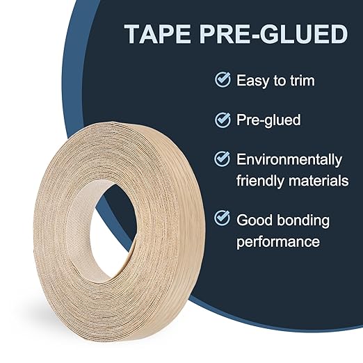 PATIKIL White Oak Edge Banding, 1 in x 49.2 ft Wood Veneer Tape, Pre-glued Flexible