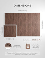 Large Felt Bulletin Board,Cork Board Alternative 70.87'' x 47.24'' Art Acoustical Wall Panels-6 Pack with 60 Adhesive Tabs,for Recording Studio/Home Offices-Walnut/Artistic