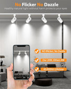 VANoopee 3-Color Zoomable 20W LED Track Lighting Heads H Type Track Light Heads Dimmable Bright Ceiling Spotlight Fixtures for Kitchen, 3000K 4000K 5000K Adjustable, CRI90+ 15°-60° 2000lm White 6 Pack
