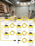 HYPERLITE Construction String Lights 100FT: 10 Bulbs String Work Lights with Climbing Hooks - IP65 Waterproof Linkable LED String Lights for Job Site Attic Renovation Crawlspace Lighting