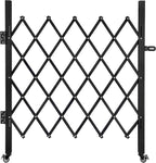 Folding Security Gate 35.83''W X 48.03''H Steel Scissor Door Gate Barricade Gate Expandable Security Gate Flexible Accordion Security Gate with 360° Wheels&Padlock