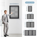 Enclosed Bulletin Board Outdoor Noticeboard with Locking Door, Weather-Resistant, Grey Felt, Black Aluminum Frame, 70 x 36 in