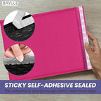 Hot Pink Large Poly Bubble Mailers 12x15 inch | Self Seal Padded Envelopes Cushioned Bubble Mailer | Usable Size 12x15 | WaterProof | Lightweight mailing Shipping Bags | 100 Pack Bulk