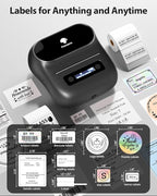 Phomemo Label Maker,M220 Label Printer,3 Inch Bluetooth Thermal Label Maker Machine with 6000+ Icons,700+ Templates,400+ Fonts,for Kids School Items,Small Business,Large Sticker