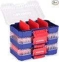 WORKPRO Small Parts Organizer 3 Pieces, Portable Stackable Hardware Storage Case with Removable Dividers, Clear Lid Tool Box Organizer for Screws, Bolts, Nails, Craft Supplies and Small Accessories