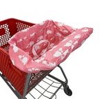 Pozico Baby Shopping Cart Cover for Baby Girl or Boy, Machine Washable/Portable with Carry Bag-Pink White Elephant