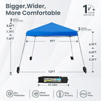 PHI VILLA 12x12 Slant Leg UV Block Sun Shade Canopy with Hardware Kits, Shade for Patio Outdoor Garden Events, Blue