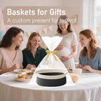 Woven Basket,Small Rope Storage Bin with Handles & Ribbon Bag, Organizer for Shelves Closets,Gift Basket Empty for Birthday,Books,Dog Toys, White&Black