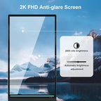 43 inch Rechargeable Portable Outdoor Digital Signage Displays, 2K FHD, IP65 Waterproof, Smart LCD Split Screen, Brightness Auto-Adjustment Movable Advertising Kiosk with Android OS