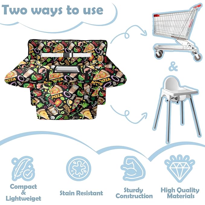 Shopping Cart Cover for Baby Girl Boy 2-in-1 High Chair Water Resistant High Chair Cover Blue Sailboat Gender Neutral Cart Cover for Babies Padded Grocery Cart Cover for Baby