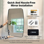 ANDY STAR 24x40” Black Bathroom Mirror, Oblong Vanity Mirror with Stainless Steel Metal Frame, Matte Black Oval Mirror for Over Sink, Modern Anti Rust Wall Mounted