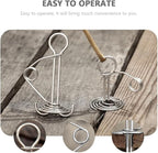 Mikinona 5Pcs High-Strength Tent Deck Pegs with Spring Buckles Silver Stainless Steel Tent Anchor Hooks for Secure Wind-Resistant Camping Canopy and Awning Fixing