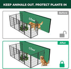 FXW Garden Fence Outdoor for The Yard – 40in(H) x 18.2ft(L) Heavy Duty Metal Animal Barrier for Dog and Rabbit, Decorative Dog Fence with Fence-to-Wall Anchor (Pack of 4), 8 Panels, Black